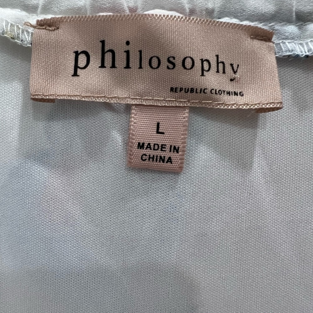 Philosophy white background airy floral print‎ skirt Size L - Picture 2 of 6